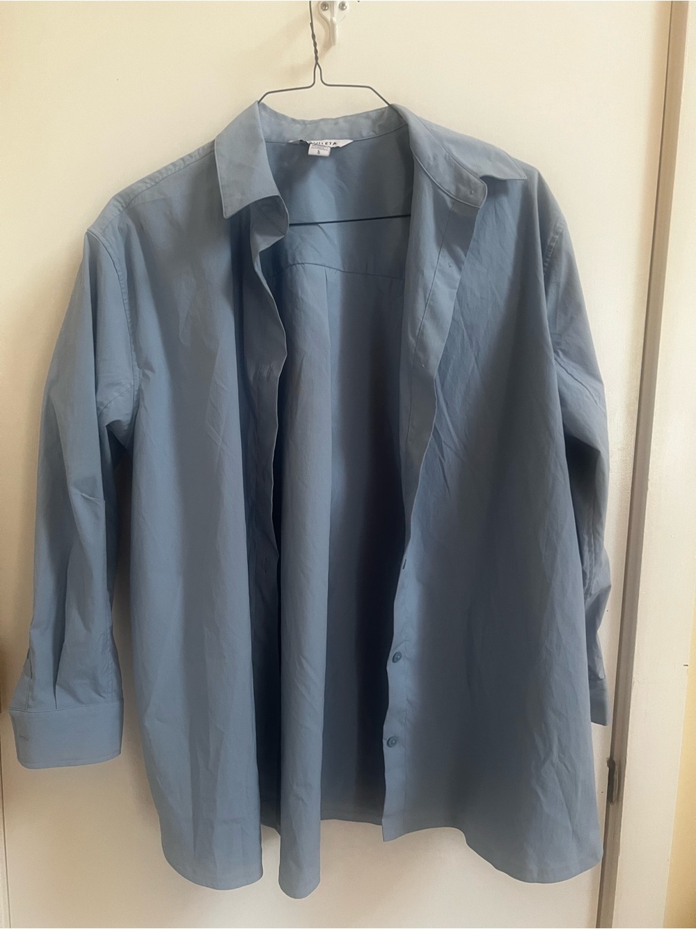 Athleta Blue Travel Button Down Long Sleeve Shirt L